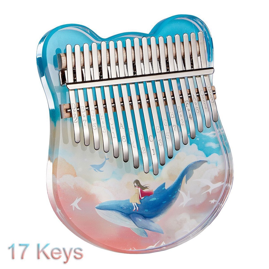 Case Penyimpanan Kalimba Piano Jempol 17 / 21 Kunci Bahan EVA Motif Lukisan Whale Dream Mbira