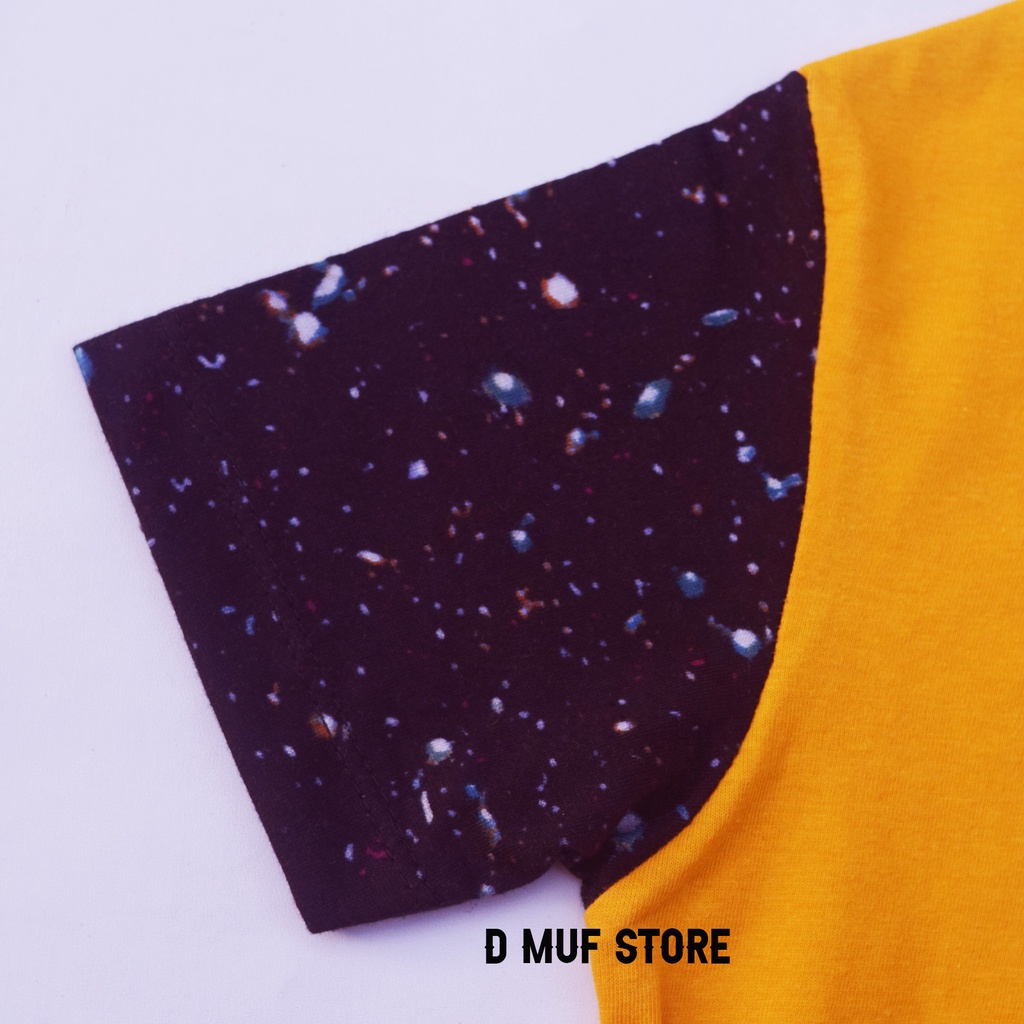 Kizzu Kaos Anak Printing Galaxy Premium Cotton 30s Usia 1-12 Tahun Galaxy Mustard- dmufstore