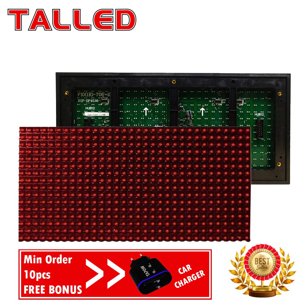 MODUL P10 RUNNING TEXT FULL OUTDOOR - MERAH - TALLED | Shopee Indonesia