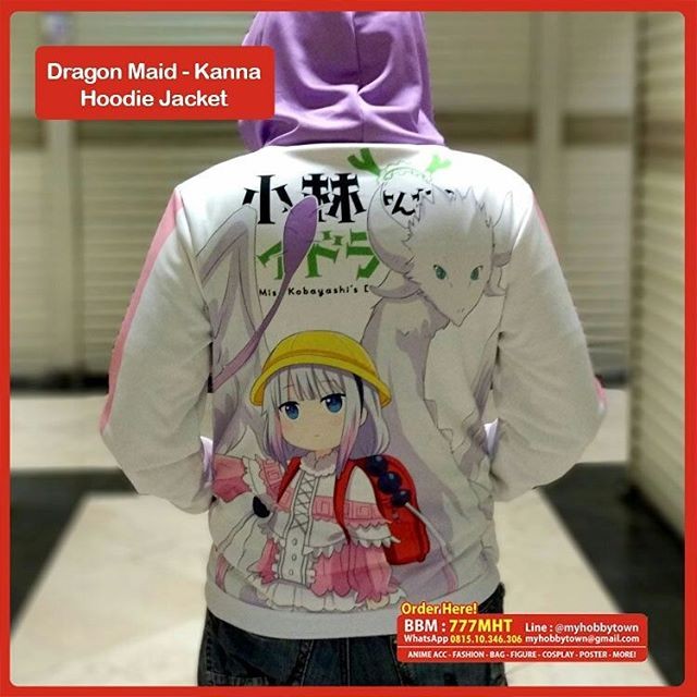 Jaket Hoodie Anime Full Print Dragon Maid : Kanna-chan