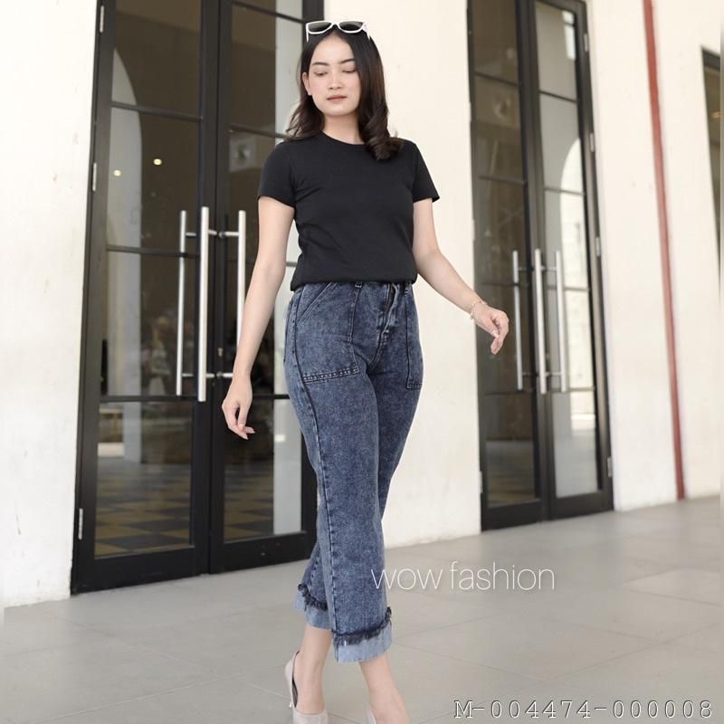 BAWAHAN WANITA LIPAT BAWAH KULOT JEANS SNOW VFAU-2438