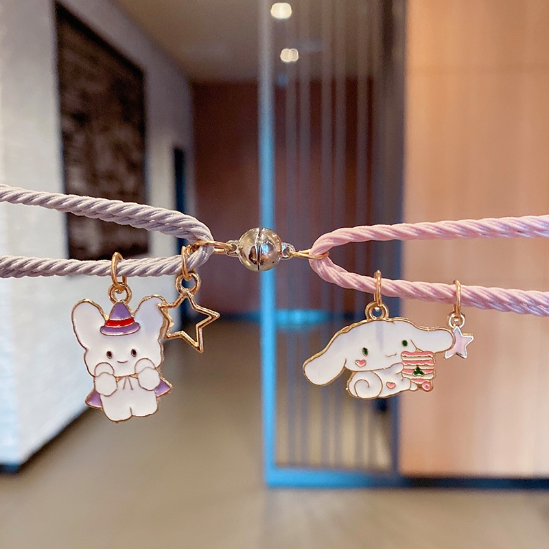 2pcs Gelang couple Motif Kartun Gaya Korea Untuk Hadiah