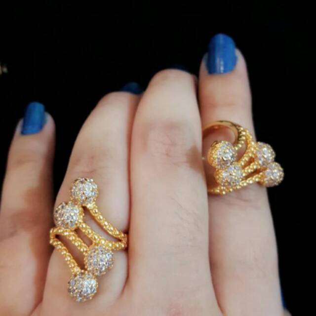 Cincin ulir lapis emas 22k