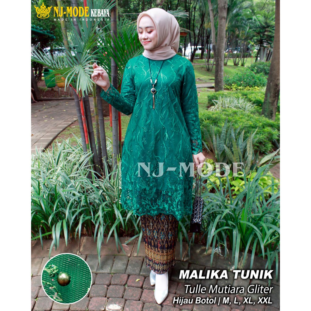 NJM&gt; TUNIK TULLE IMPORT / BAJU TILLE BORDIR / KEBAYA MODERN / SET TUNIK KEBAYA  KURUNG TILLE MODIS