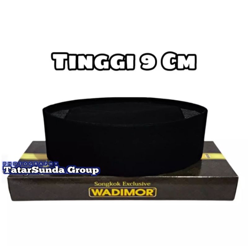 Peci Hitam Wadimor Original Tinggi 9 Cm Standar Hitam Polos Ac Songkok Kopiah Nasional