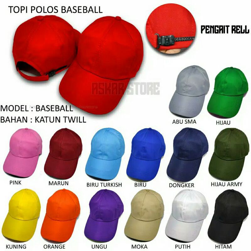 Topi Polos Baseball dewasa/ Topi Polos Dewasa / Topi Baseball dewasa / Topi Polos Baseball