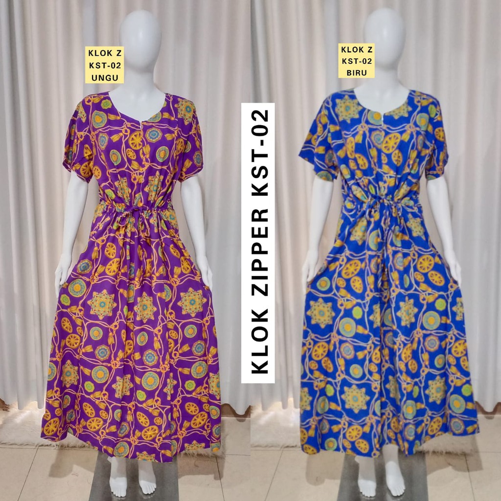 AS Dress Klok Zipper Batik Kudamas LD 116cm Busui KST-02 KMF-90