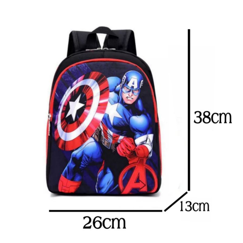 Hot Sale Tas Sekolah TK SD Anak Laki-Laki Perempuan Tas Ransel Marvel Superhero