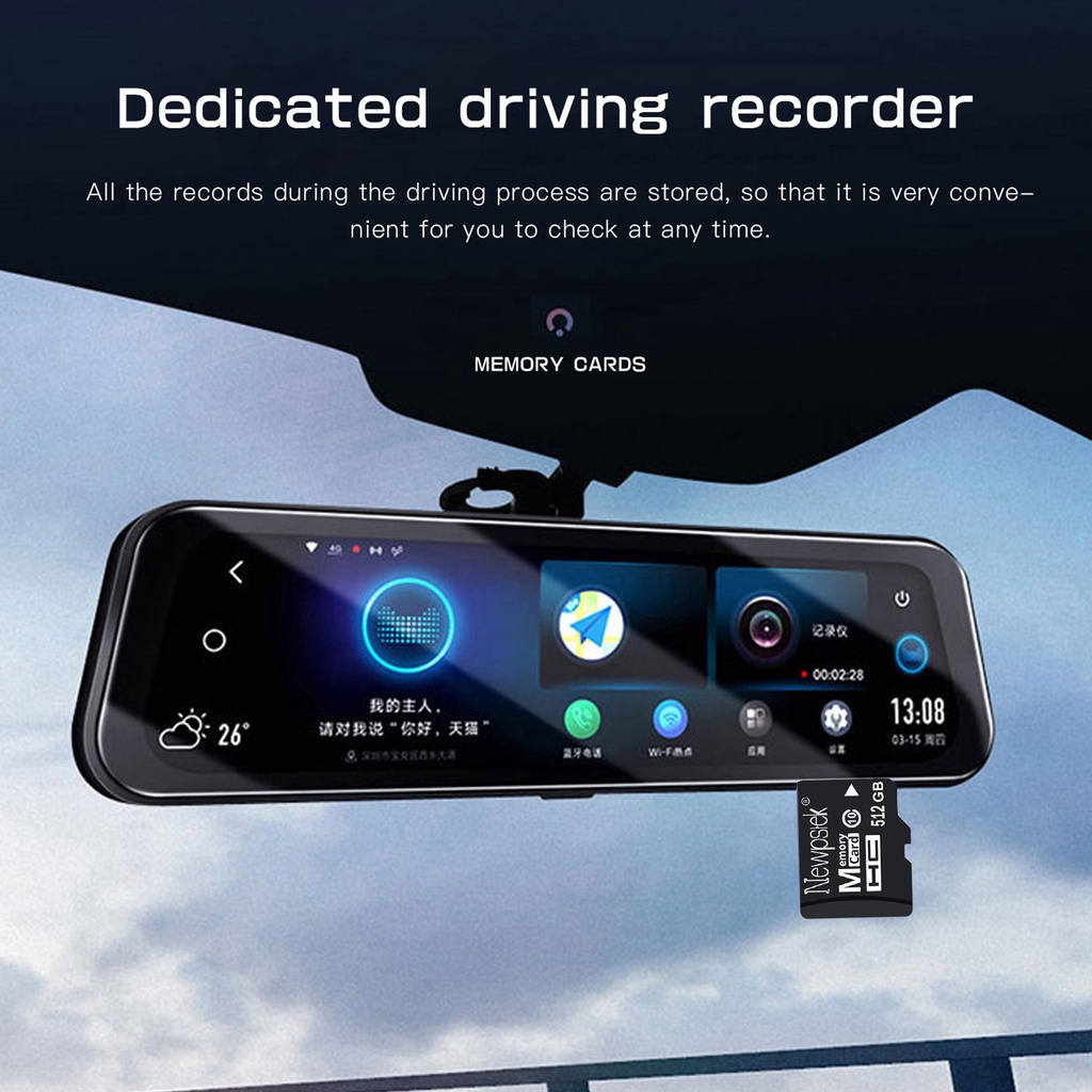 (Huluboy) Kartu Memori TF Flash Card 32 / 64 / 128 / 256 / 512GB / 1TB Portable Warna Hitam Untuk MP3 MP4 / Kamera