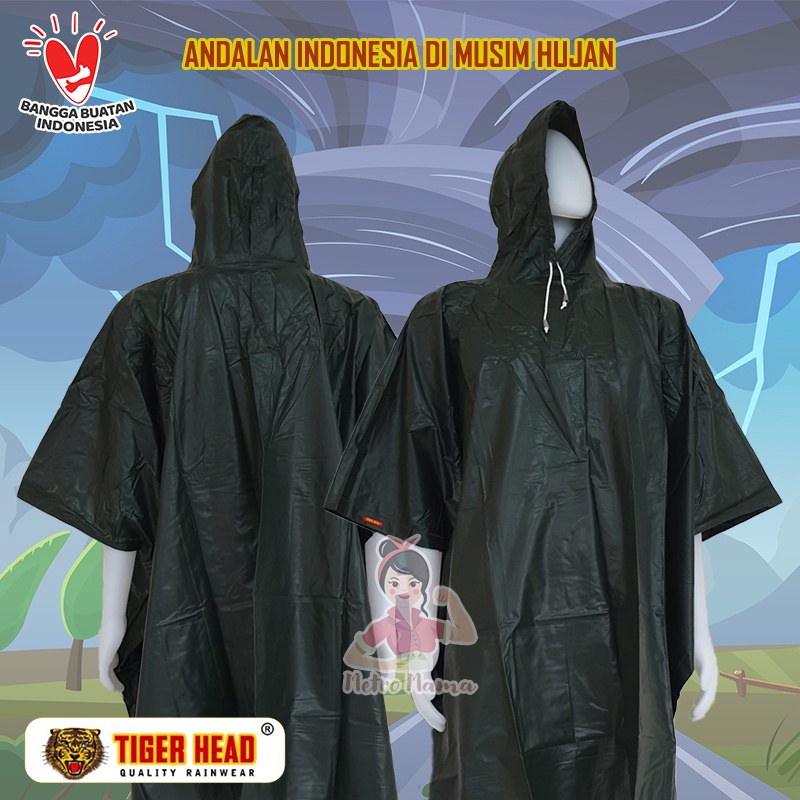 Jas Hujan PONCHO BIG TOP TIGER HEAD 68205 ORIGINAL Mantel Tebal Murah