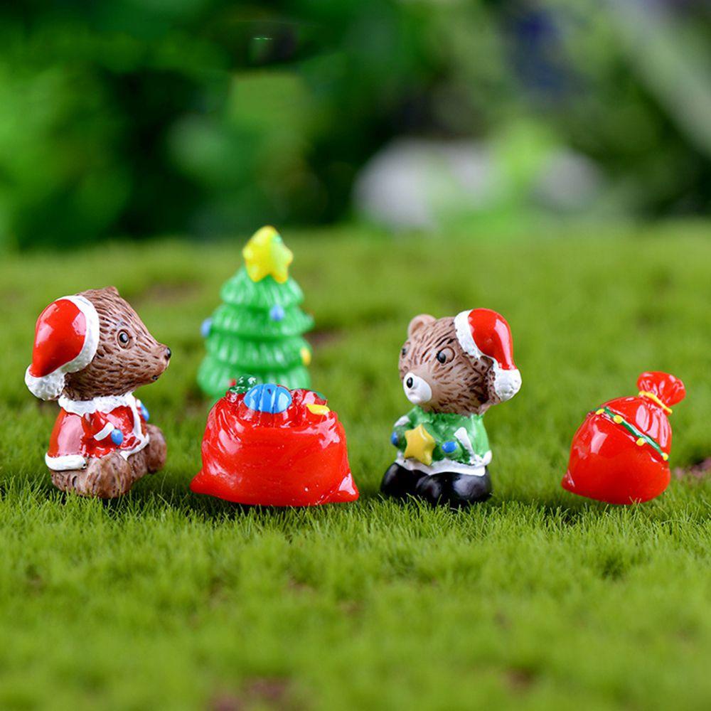 [Elegan] Dekorasi Natal Hadiah Natal Mini Lucu Resin Ornamen Beruang Kecil