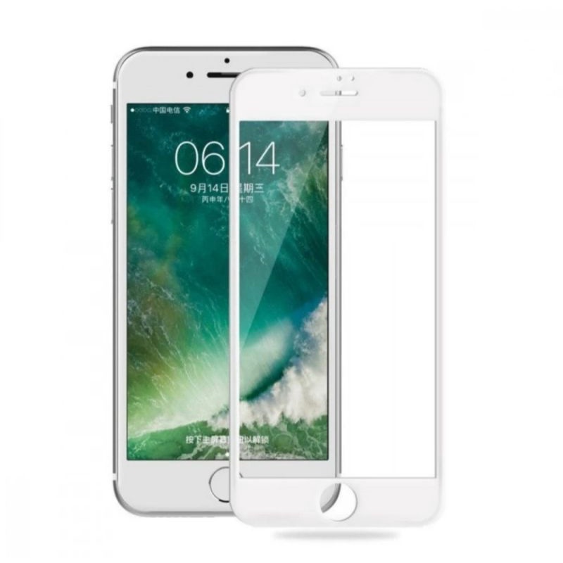 TEMPERED GLASS 5D.FULL IPHONE 6 7 8 7+ WHITE