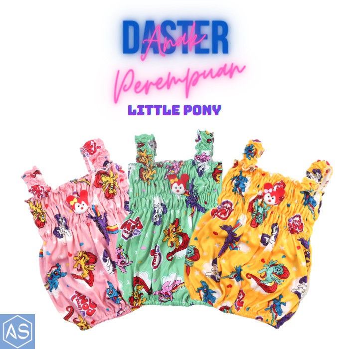 Daster Yukensi Anak Perempuan Motif Little Pony Usia 1-2 Tahun Singlet Karet 3 Pilihan Warna COD
