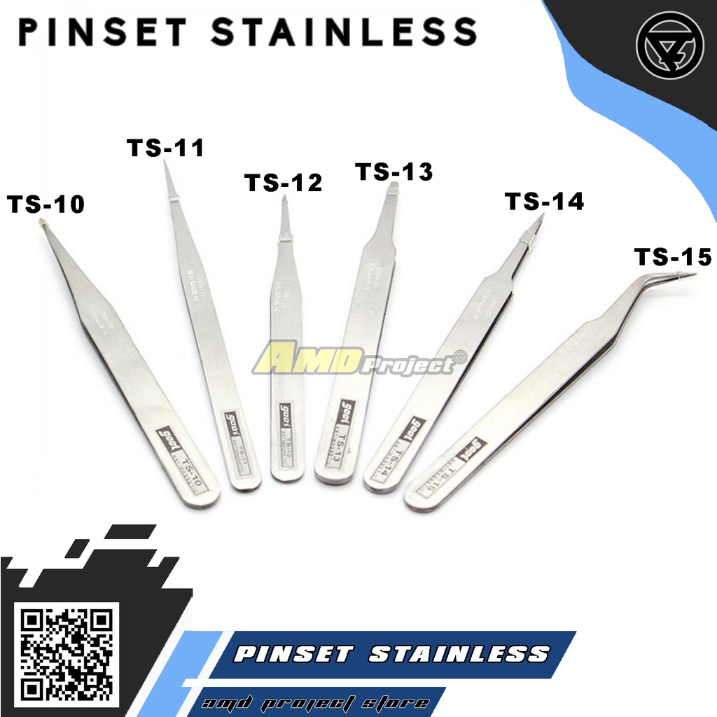 Jual Pinset Lurus Bengkok Lancip Pin Set Tweezer Gooi Anti Karat Stainless Shopee Indonesia