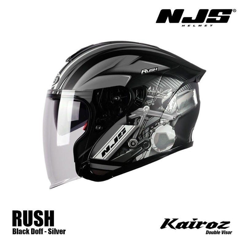 HELM NJS KAIROZ RUSH ORIGINAL-BLACK DOF SILVER