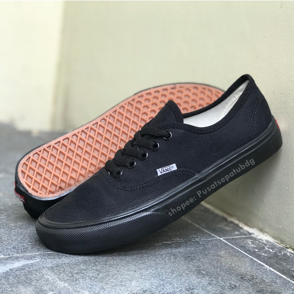 TERMURAH!! &gt;&gt; VANS AUTHENTIC ALL BLACK WAFFLE DT .,..,.,,,,.,