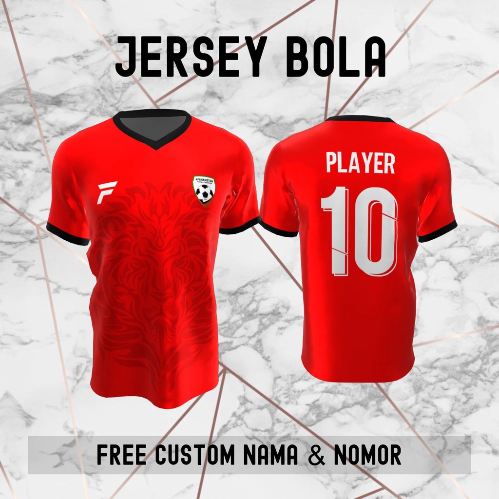 Jersey Afghanistan Timnas Negara Bola Baju Kaos Custom Nama dan Nomor Punggung - 289