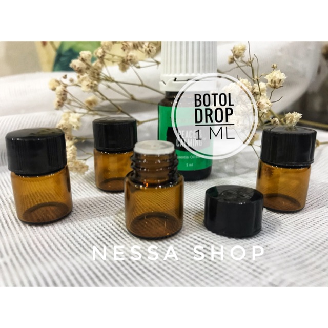 Botol Drop Kaca 1 ml, 2 ml,3 ml / Botol Essential Oil/ Botol Drop/ Botol Oil Travelling