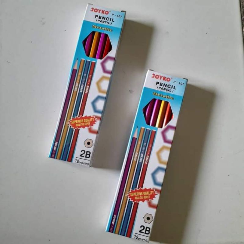 

Pensil Pencil JoykoP-107 Metallic 2B 1 Box Isi 12 Pcs