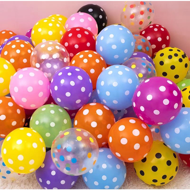 Balon Lateks Motif Polkadot 40Pcs Dekorasi Ulang Tahun Party