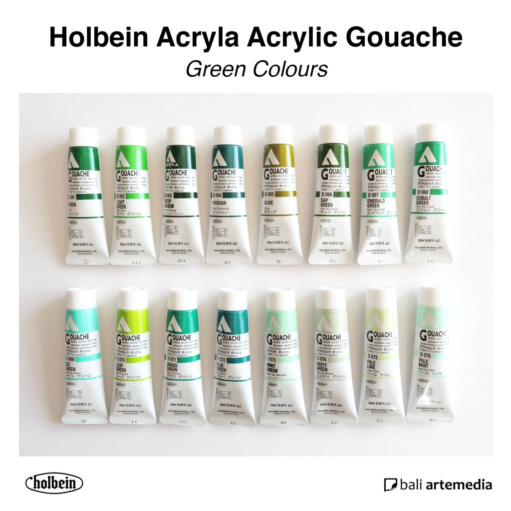 Holbein Acryla GREEN Acrylic Gouache Paint 20ml