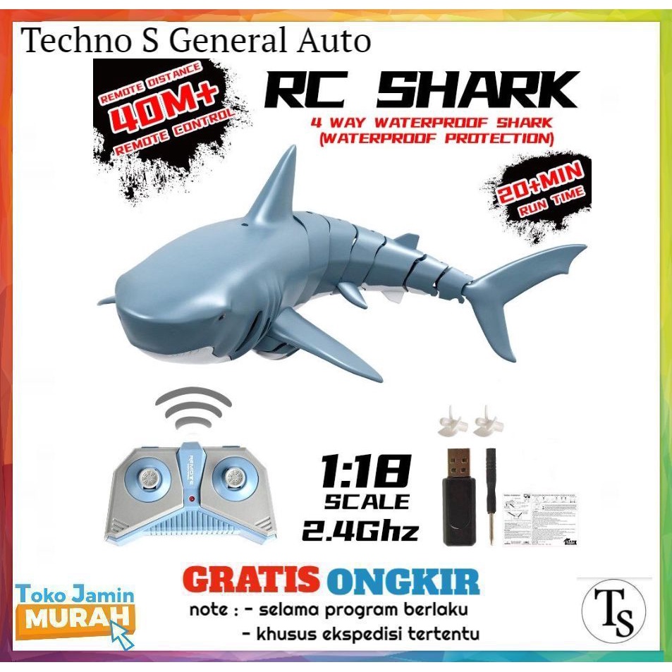 Mainan Remot Kontrol Ikan Hiu / RC Mainan Shark ikan hiu jalan di air