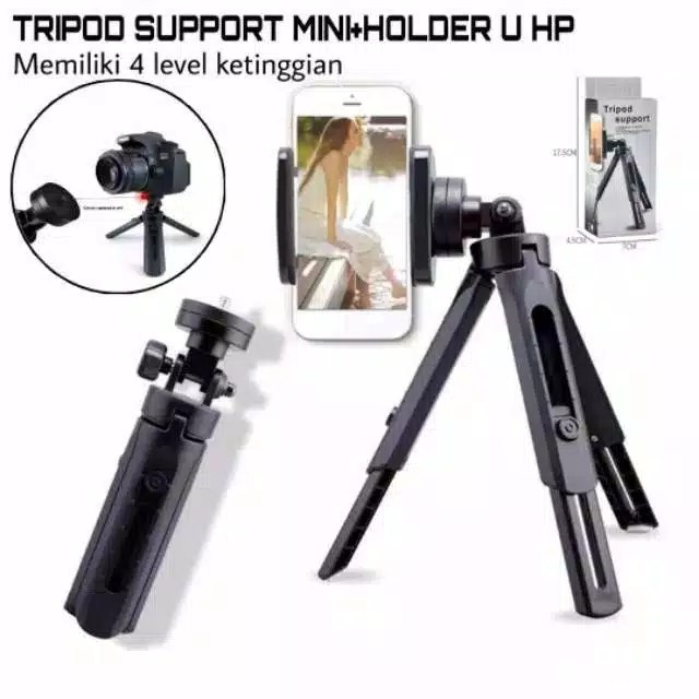 Tripod Support Mini HD30 With Holder Untuk Hanphone Kamera