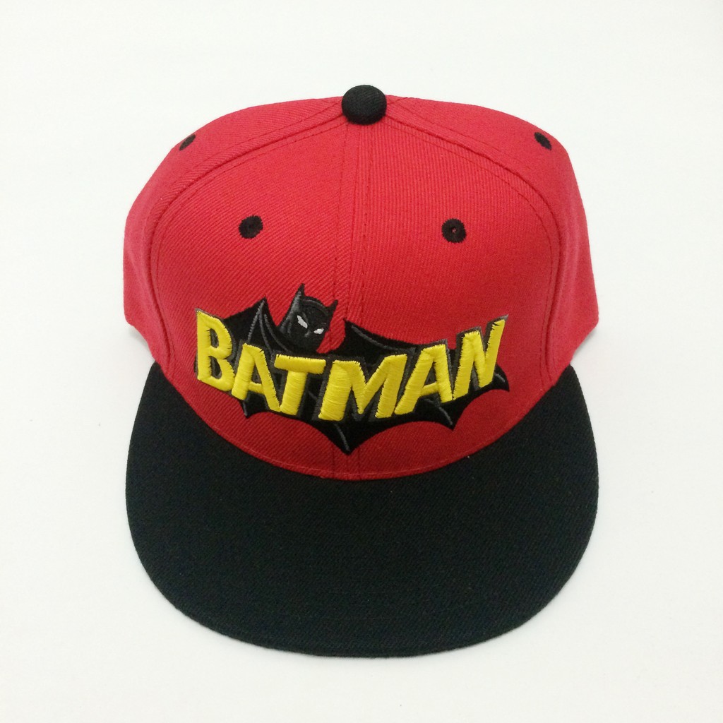 Topi Snapback Tulisan Batman Merah import murah