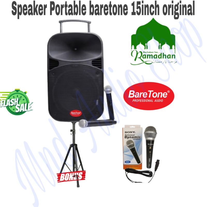 Speaker portable baretone max 15 mhwr meeting wireless baretone +stand