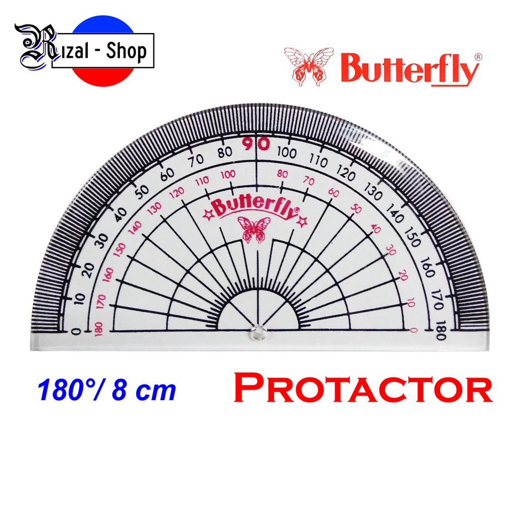 

Penggaris Busur 180 Derajat 8 cm Butterfly Protactor