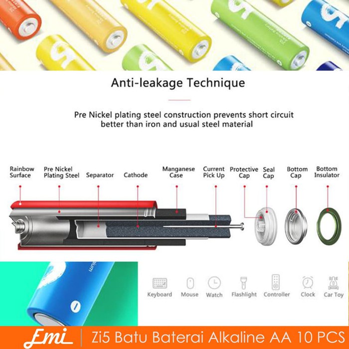 Zi5 Baterai Alkaline AA Battery 10 PCS Not Rechargable