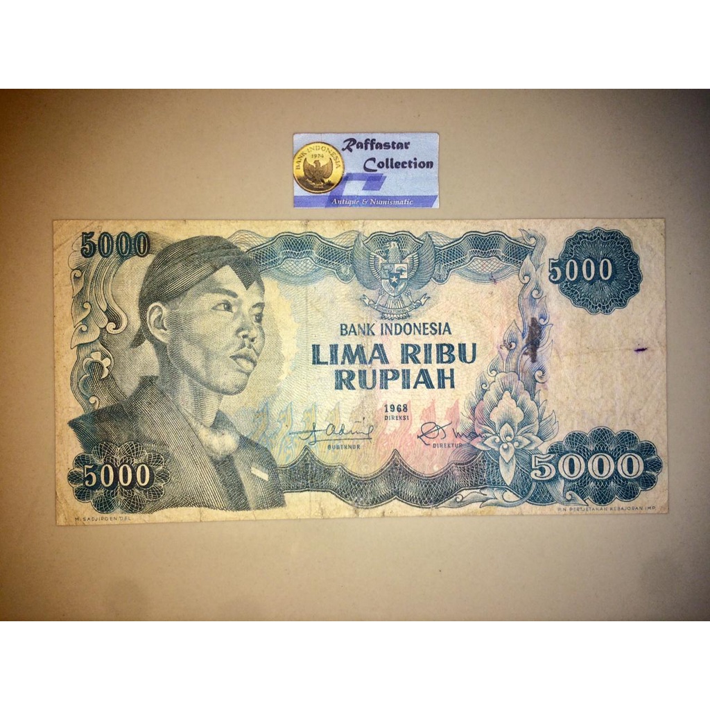 uang 5000 sudirman 1968