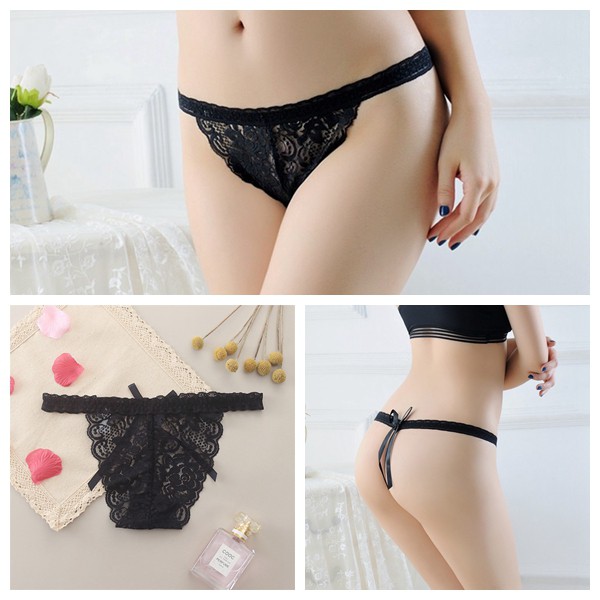 Sexy G-String Wanita Lace Transparan Sexy Celana Dalam Pola Motif Thong C212