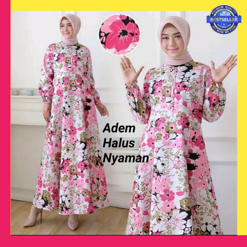 Baju Gamis Wanita Terbaru 2021 Termurah Murah Terlaris Motif Bunga