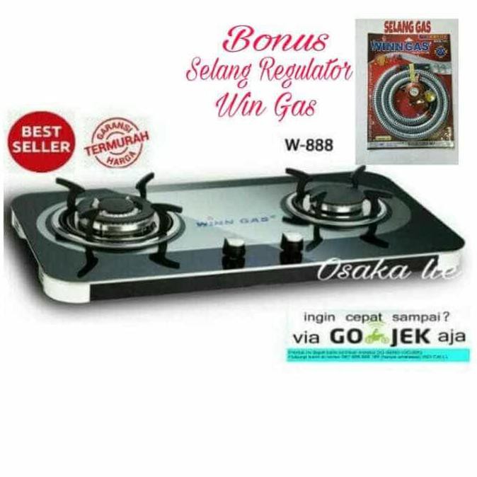 Kompor Gas Tanam Kaca Win Gas W-888 2 Tungku - Terbaik 