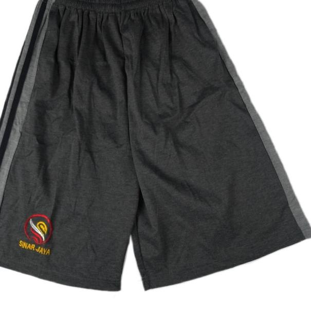 ✵ Celana Pendek Polos Santai Kaos 7/8 Jumbo - Abu Muda Misty, XXXL ☞