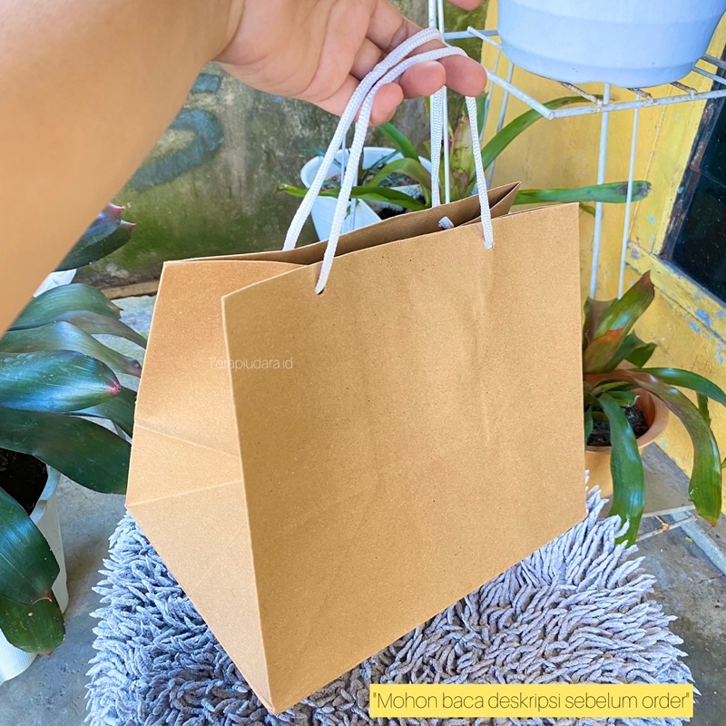 

Paper bag box tas coklat polos bento 26x18