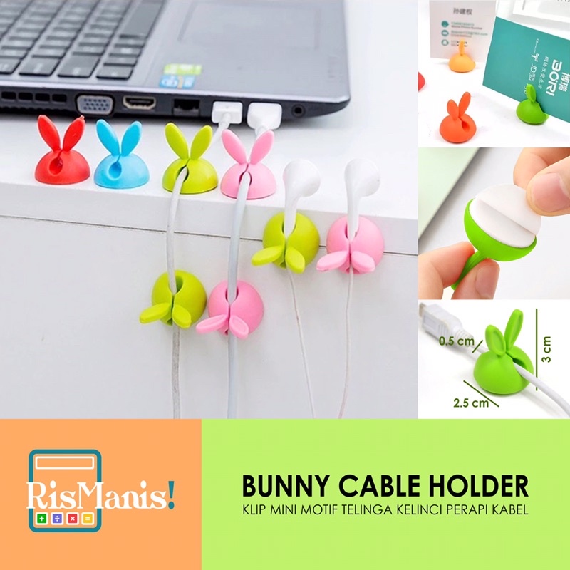 BUNNY CORD HOLDER Klip Kelinci Lucu Pengikat Perapi Penjepit Kabel Charger HP Laptop Cable Organizer