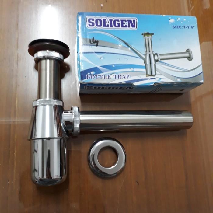Soligen Sifon Stanliss Botol Wastafel Afur Pembuangan