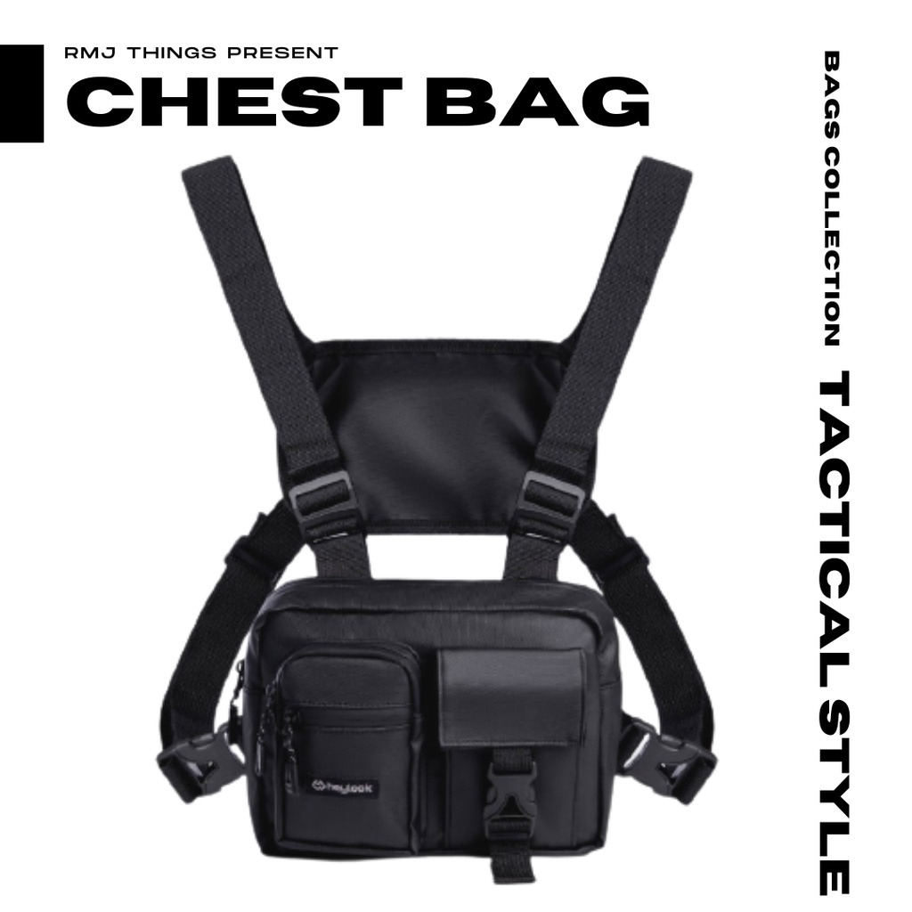 Rompi Air Soft Gun Chestbag Tas Dada Pria  Chest Rig Bag bodyvest Body Vest Tactical Pakaian Airsoft