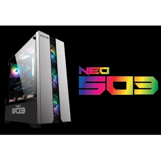 Pc case gaming imperion atx tempered glass usb 3.0 free 4 fan 120mm rgb neo 503 - Casing komputer cpu