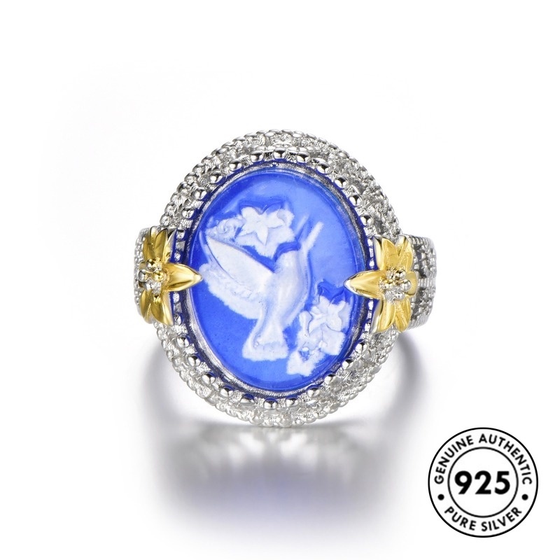 Cincin S925 Silver Desain Bunga Burung