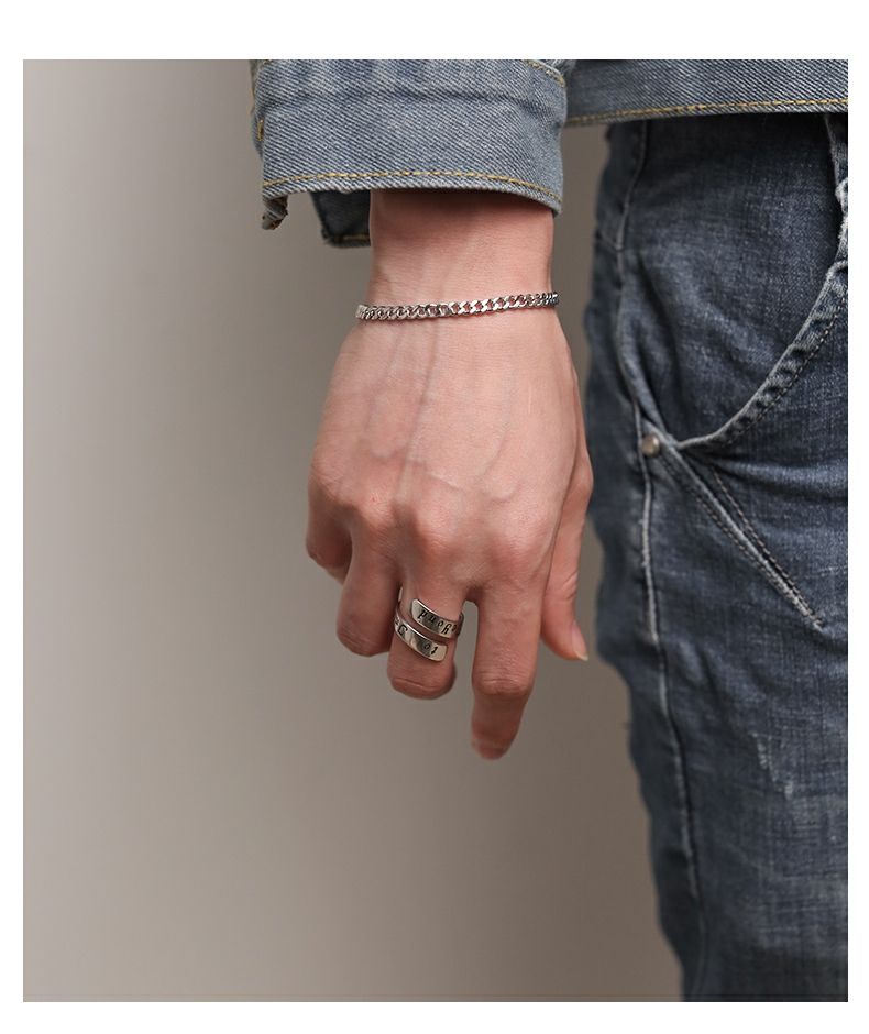 Gelang Rantai Kuba Bahan Titanium Ukuran 3.5mm Untuk Pria Dan Wanita