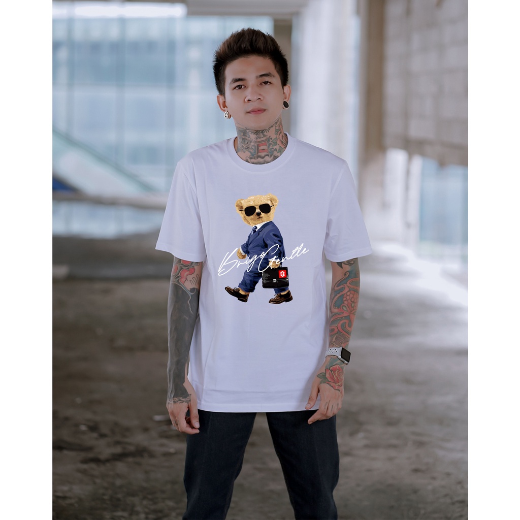 BRIGO Kaos Lengan Pendek Bear Gentle || Kaos Katun Combed M-XL || Kaos Distro BRIGO Beruang Gentle