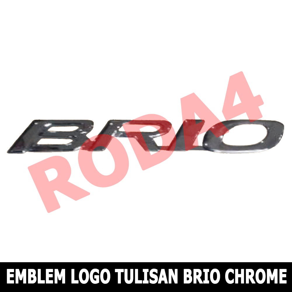 Emblem - Logo  Tulisan BRIO Chrome