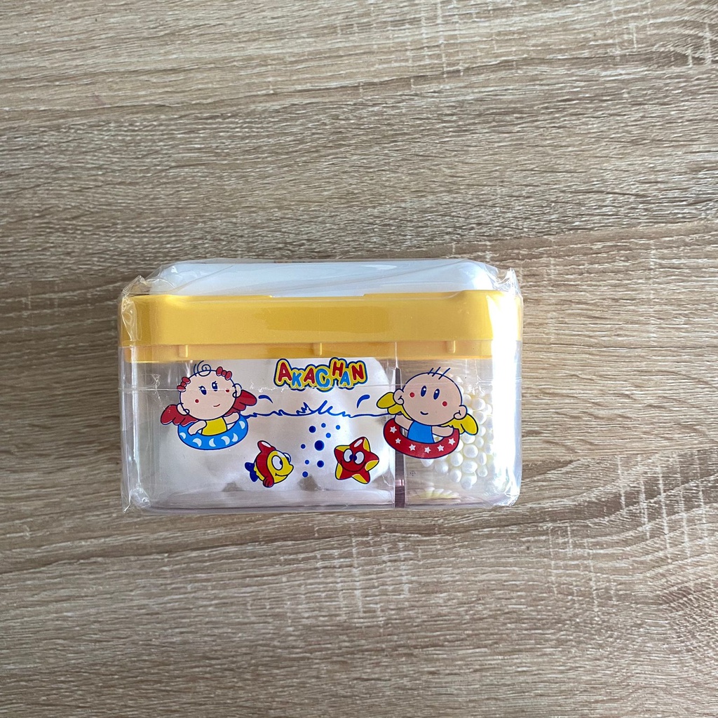 AKACHAN POT THREE IN ONE UNTUK BAYI / ISI 3 ( KAPAS, TISU, COTTON BUDS )