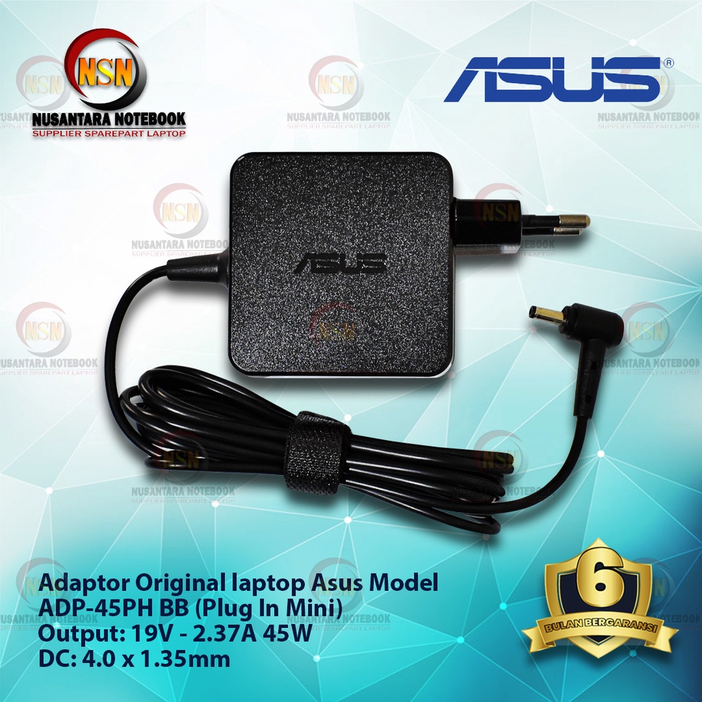 Adaptor Charger Original Asus 19V - 2.37A Plug In Mini DC 4.0*1.35 mm