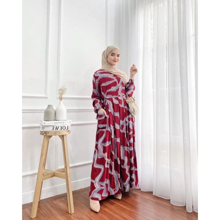 Gamis Milea hd.id - Gamis Rayon Viscose Busui Tali Samping Kanan Kiri / Coza Batik