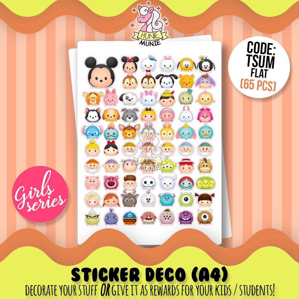 

Sticker Deco - Tsum SERIES - GIRL SERIES - Stiker Reward Anak Cake Topper - Hunie Munie