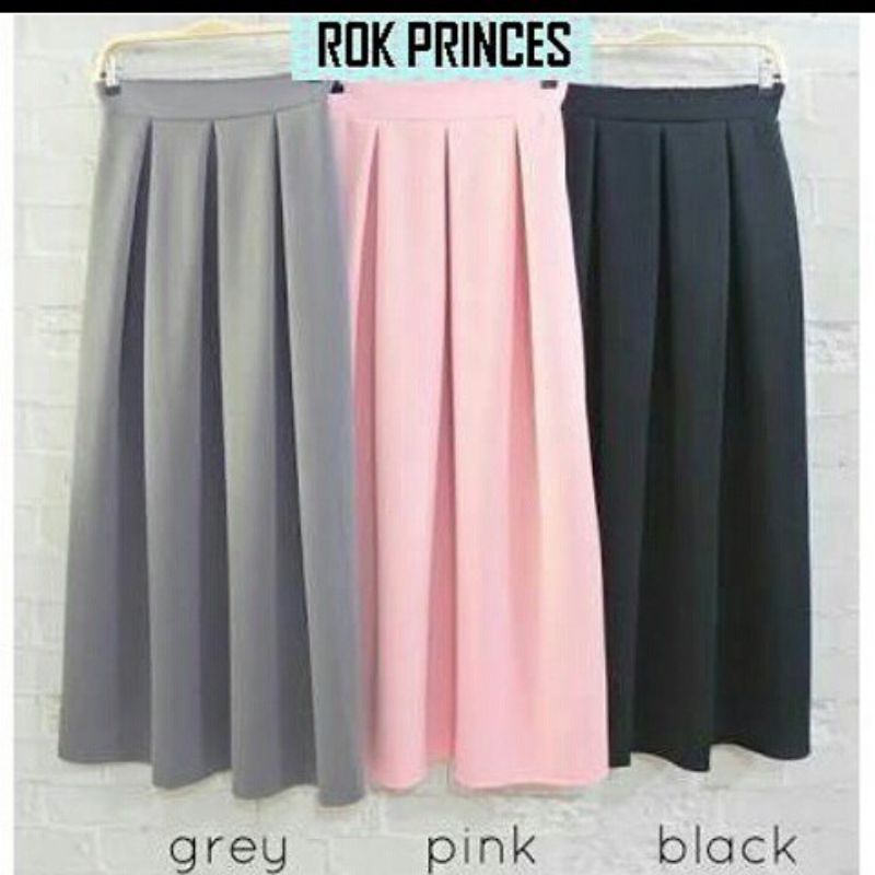 rok polos panjang wafel / rok panjang rempel crepe